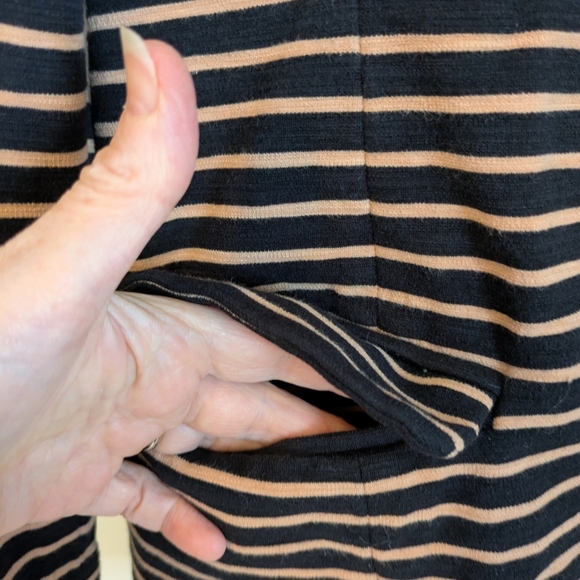 J. Crew Black and Tan Striped Collar Shirt - Picture 5 of 12